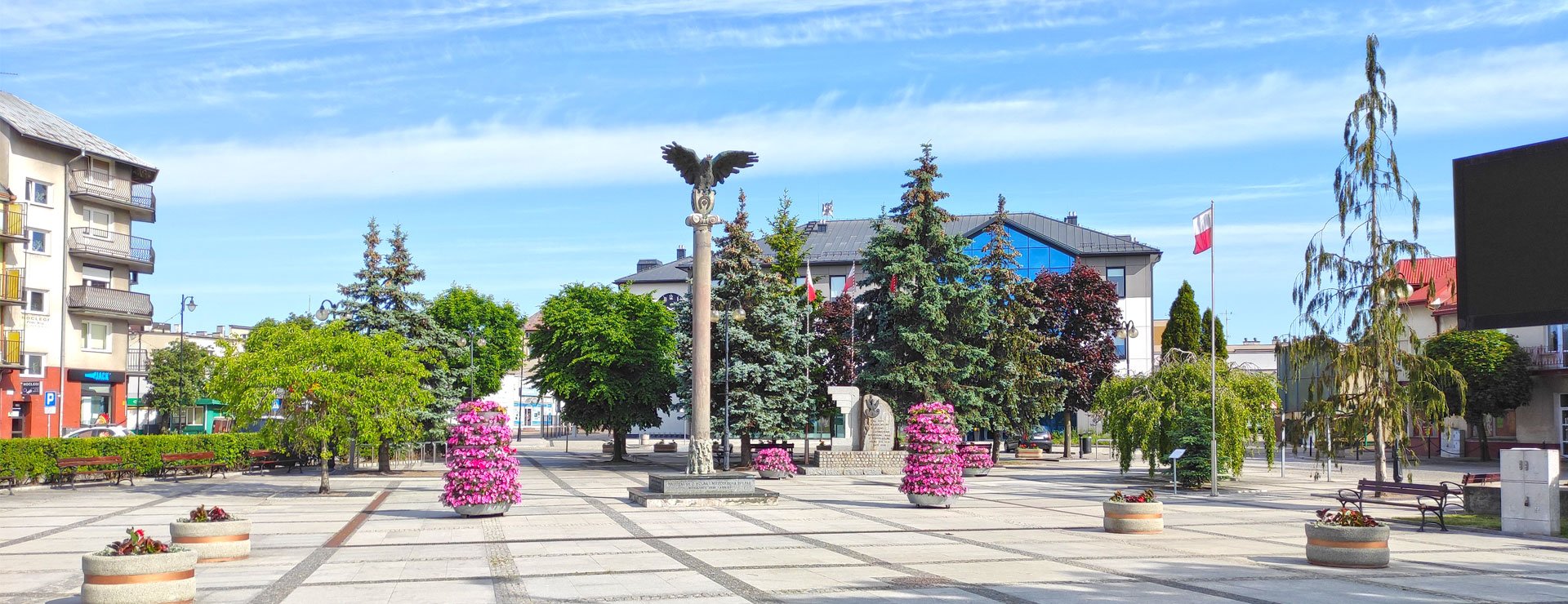 Rynek / park w centrum Łap