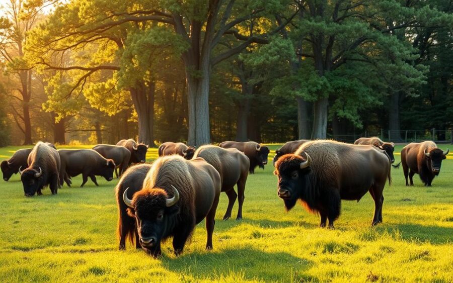 parku Białowieskiego żubry